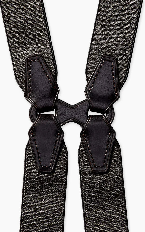 RRL Logo Stretch Braces Charcoal Grey