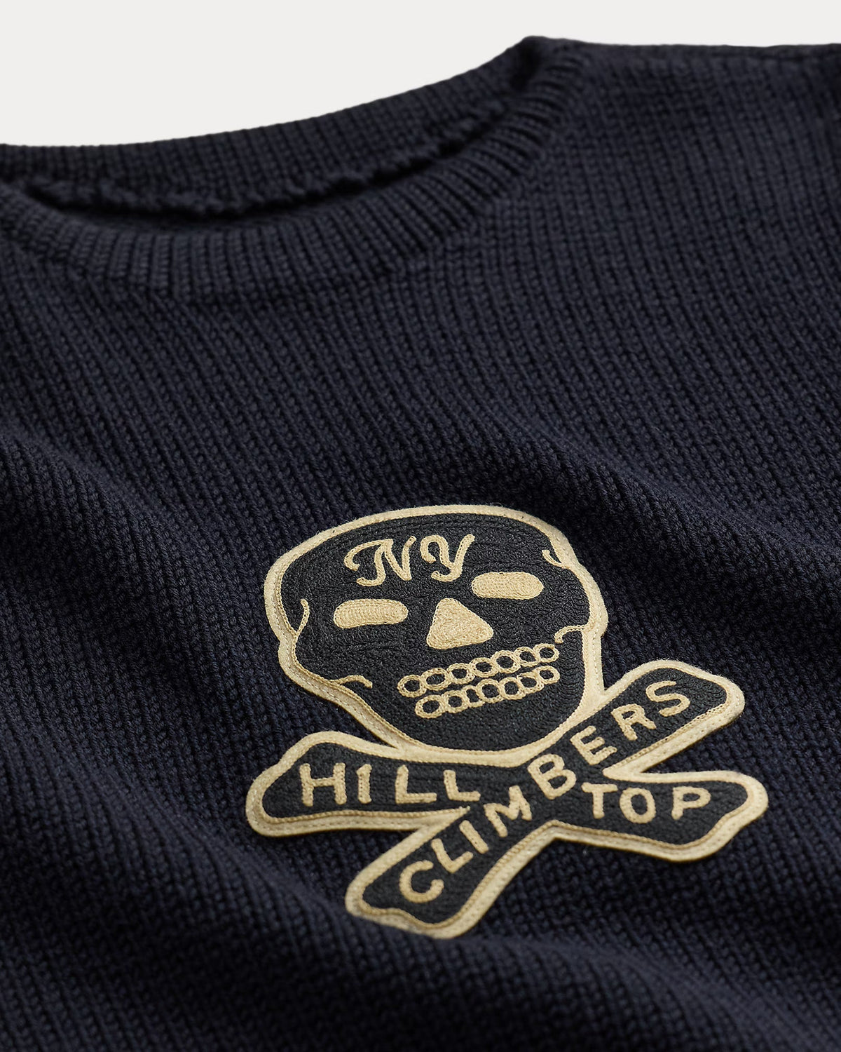 RRL Skull-Patch Wool Sweater