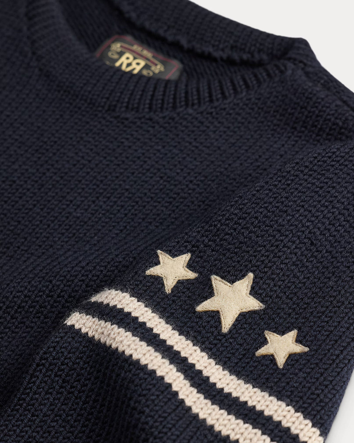 RRL Skull-Patch Wool Sweater