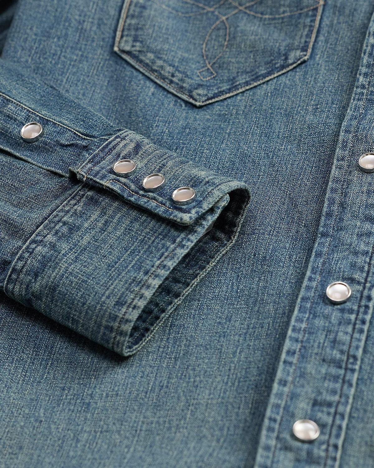 RRL Slim Fit Denim Western Shirt