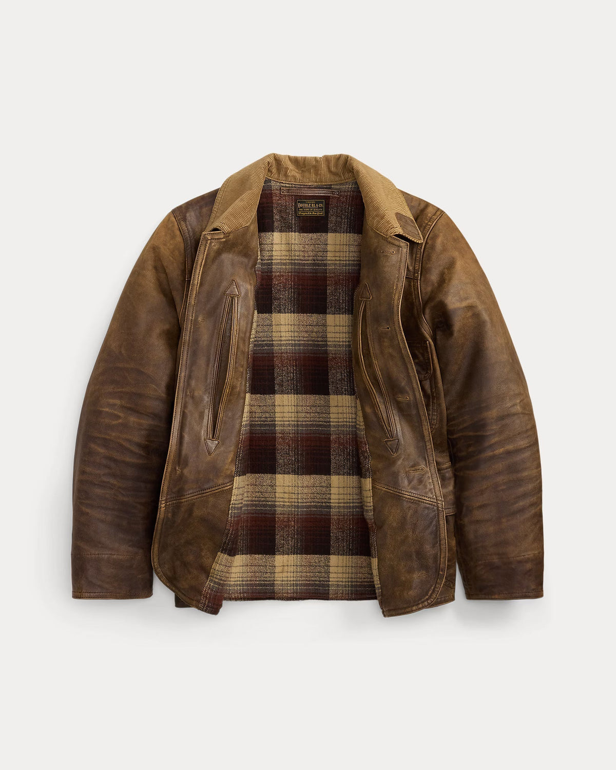 RRL Leather Corduroy-Collar Jacket