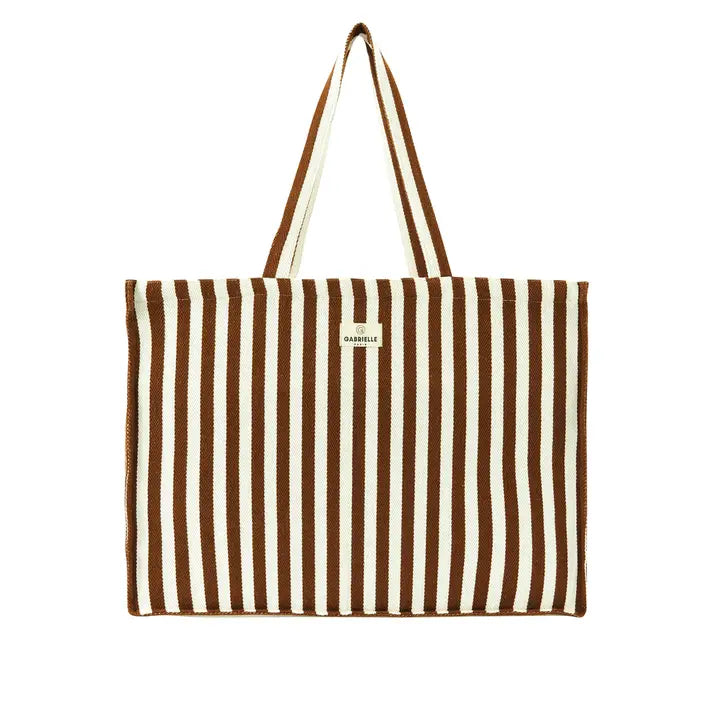 Moka Stripes Cotton Weekend Bag