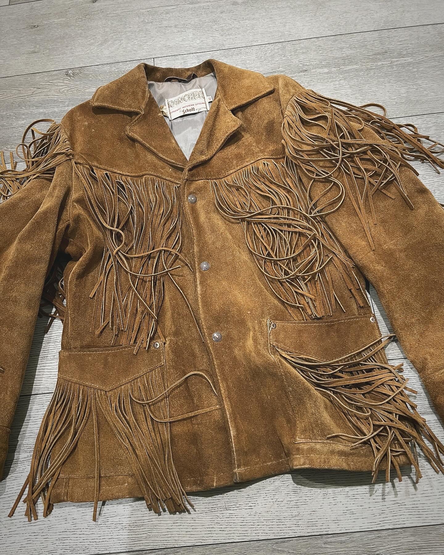 Vintage Schott Men's Suede Fringe Jacket