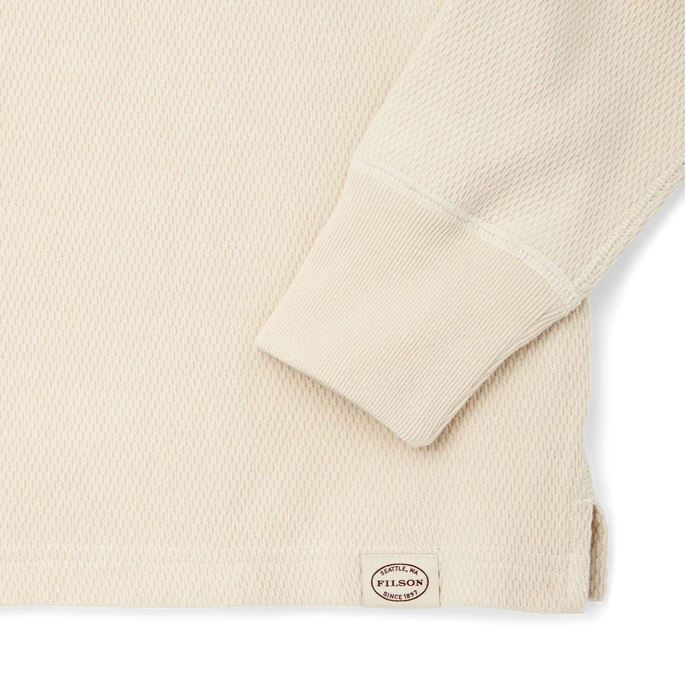 WAFFLE KNIT HENLEY - SAND