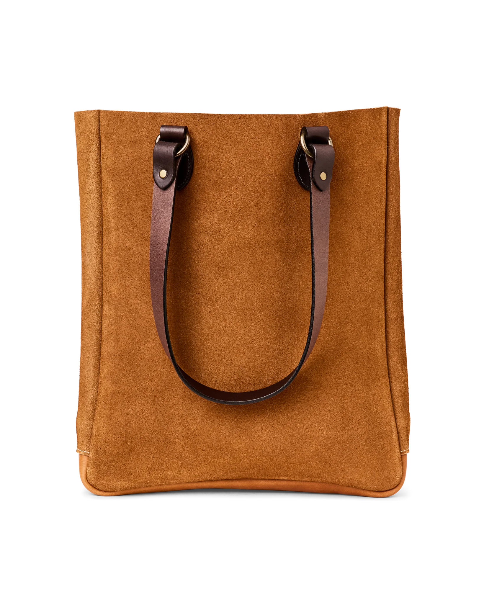 Suede Leather Open Tote Bag
