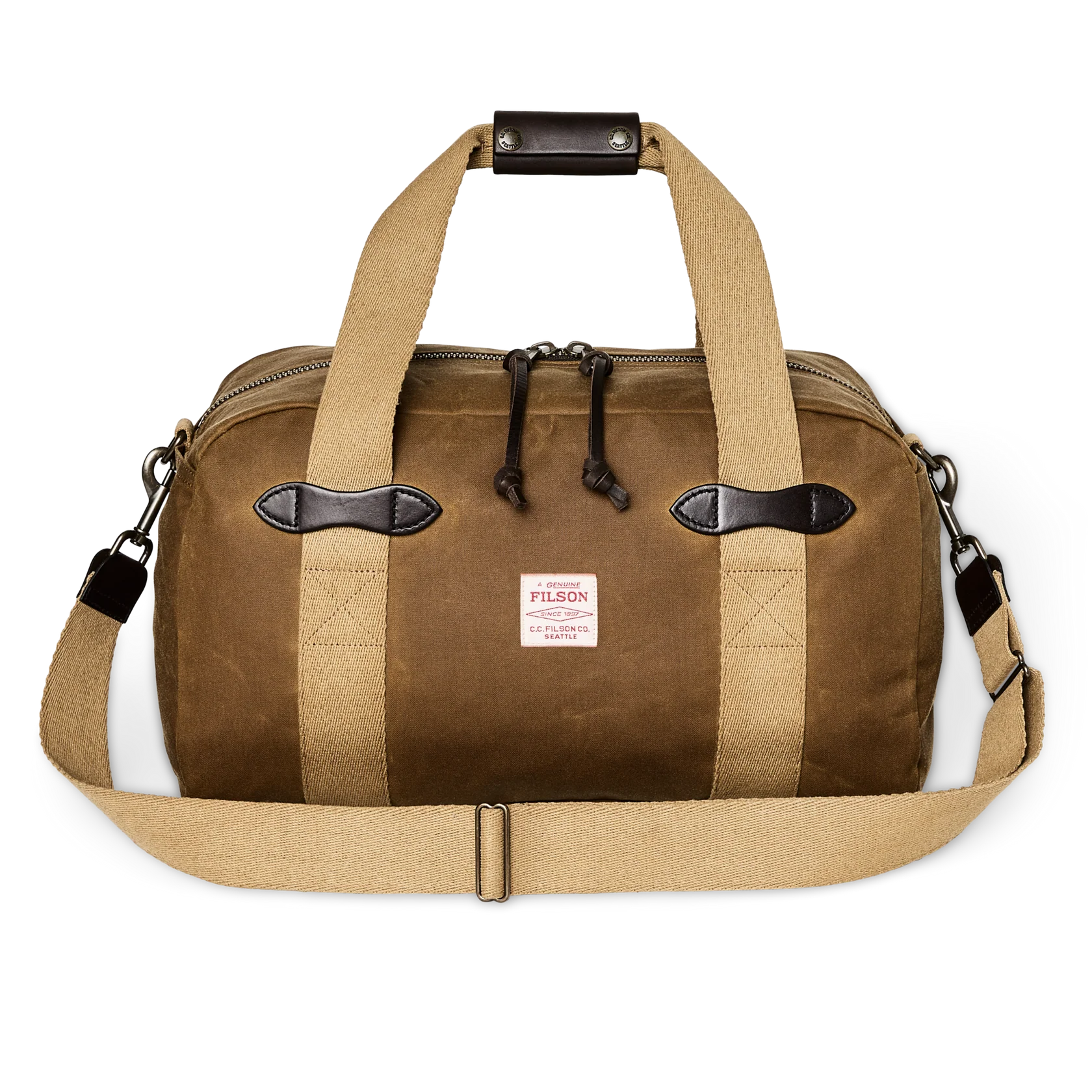 SMALL TIN CLOTH DUFFLE BAG - DARK TAN