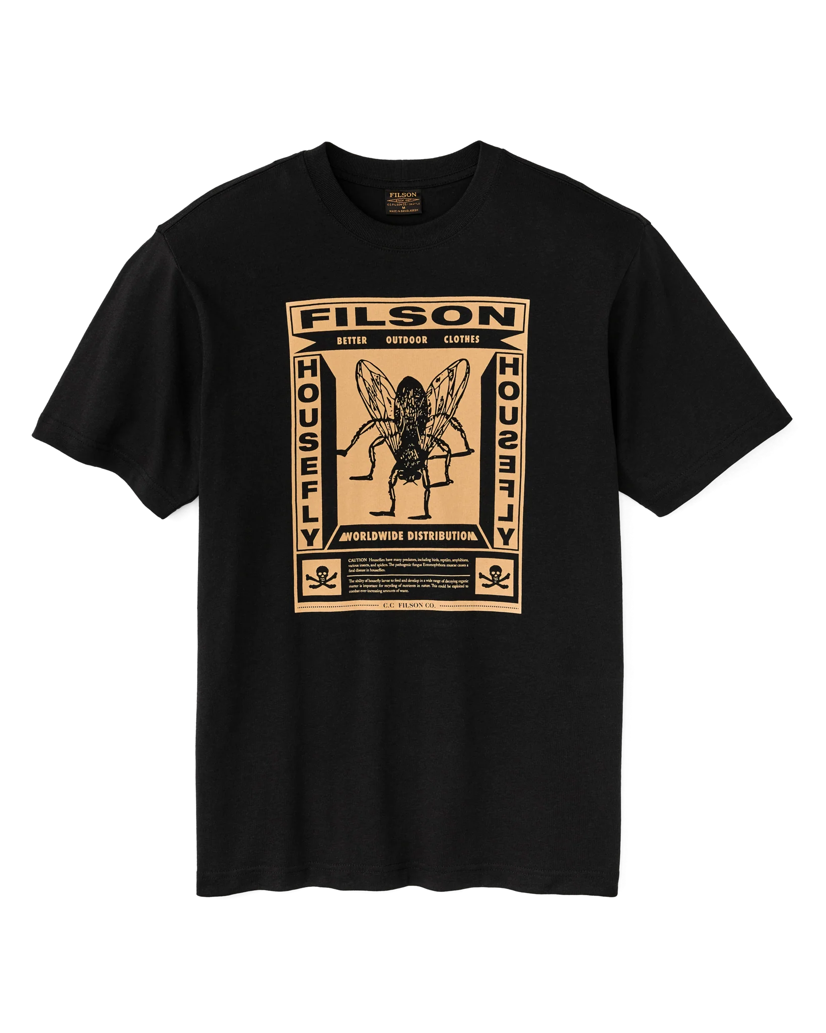 FILSON X HOUSEFLY FRONTIER GRAPHIC T-SHIRT - BLACK/WHITE