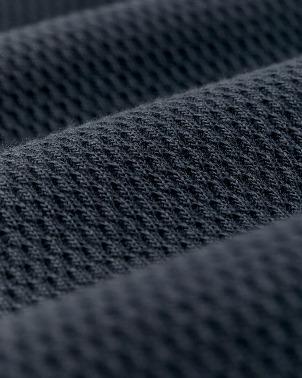 WAFFLE KNIT HENLEY - BLUE MUSSEL