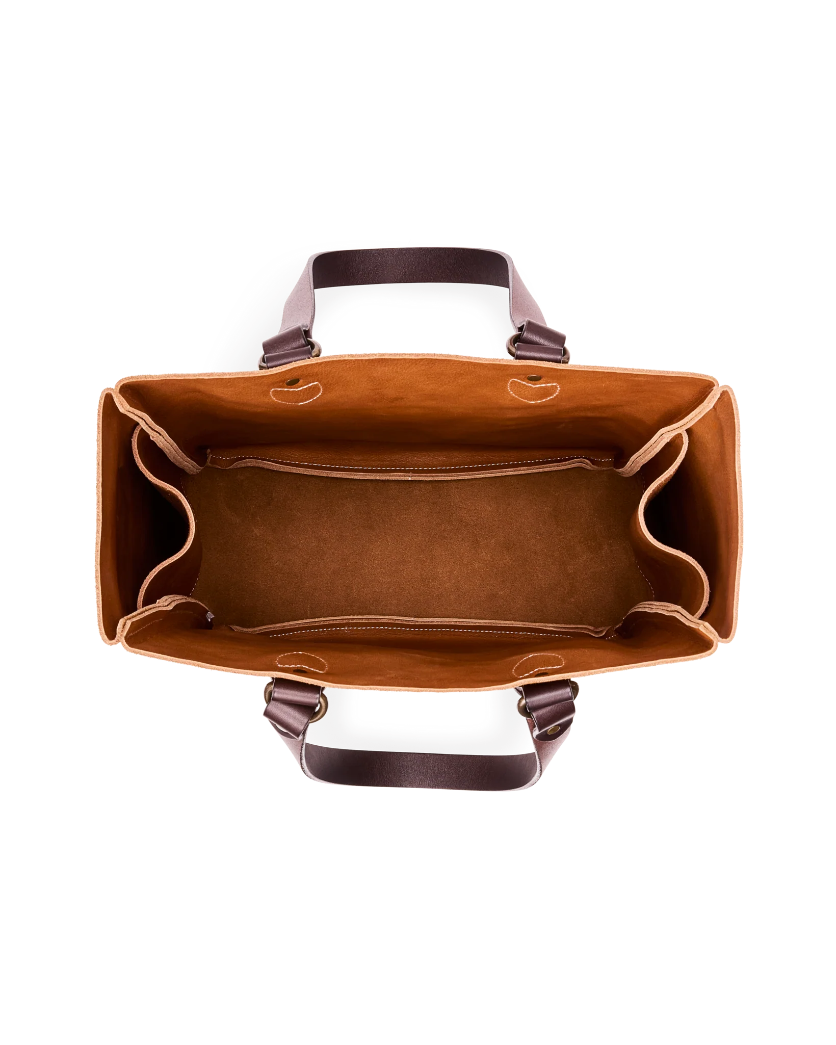 Suede Leather Open Tote Bag