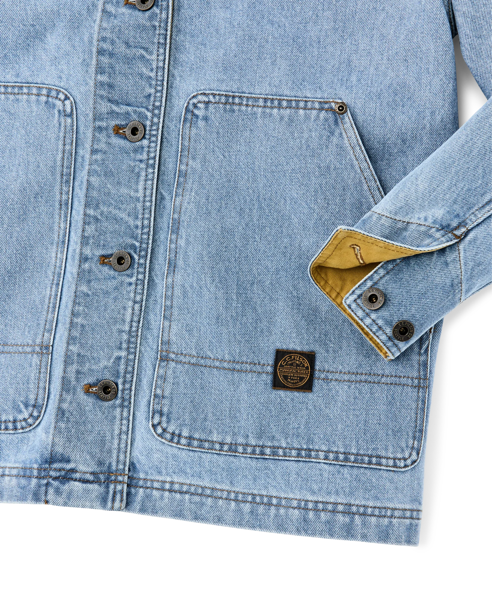 Women's Denim Barn Coat - Stone Wash Indigo