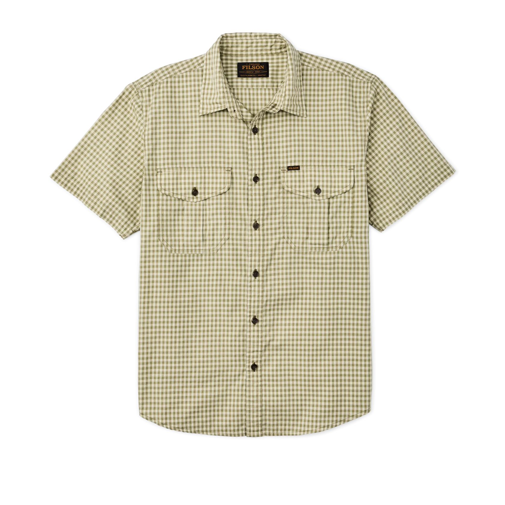 FILSON WASHED SHORT SLEEVEL FEATHER CLOTH SHIRT