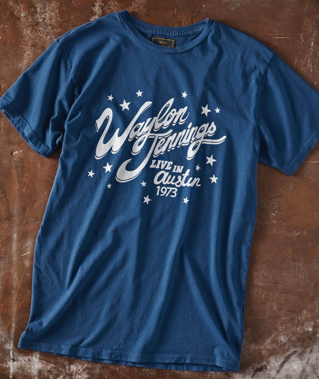 Waylon Jennings Live in Austin 1973 Blue T-Shirt