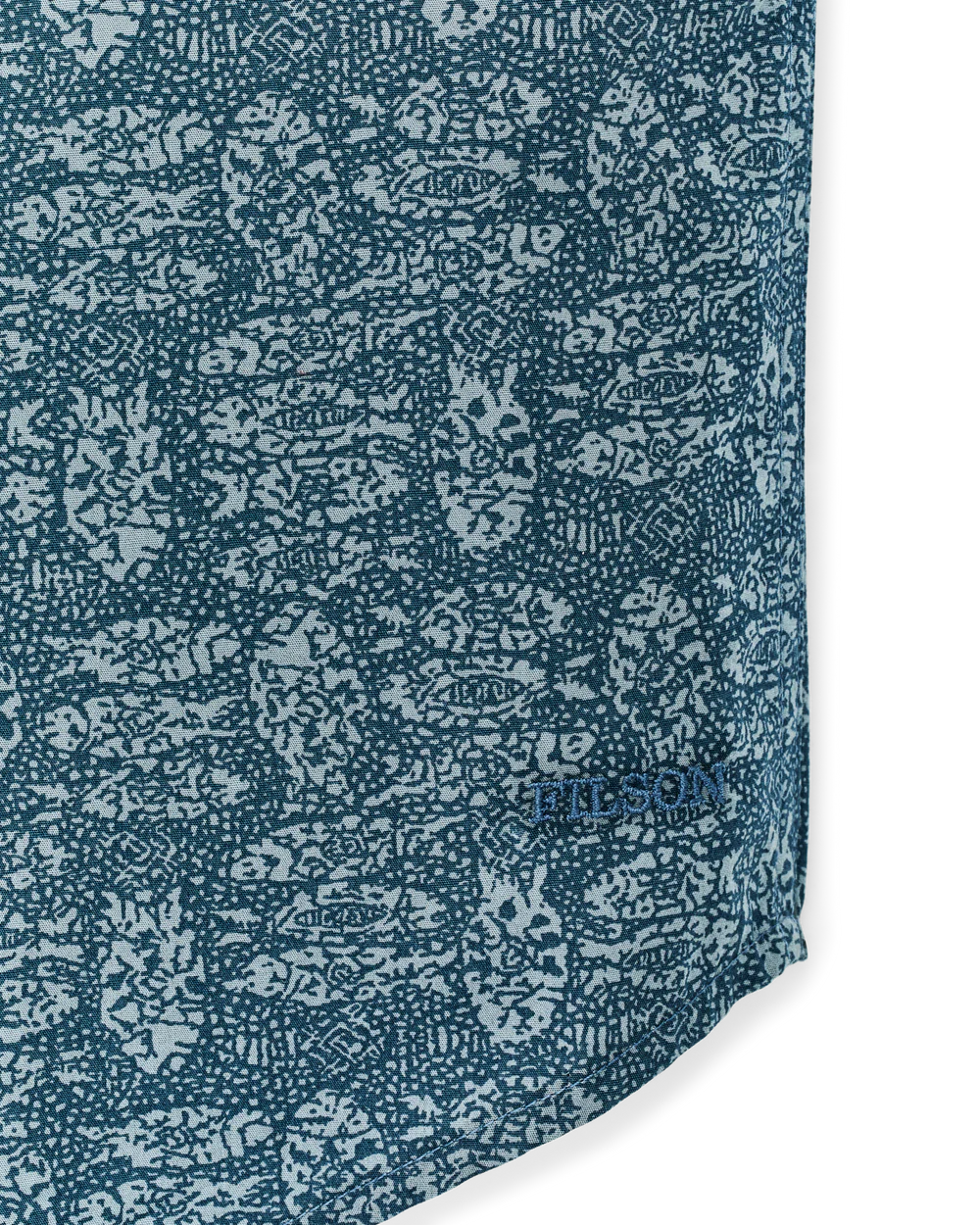 Washed Short Sleeve Feather Cloth Shirt - Blue Print