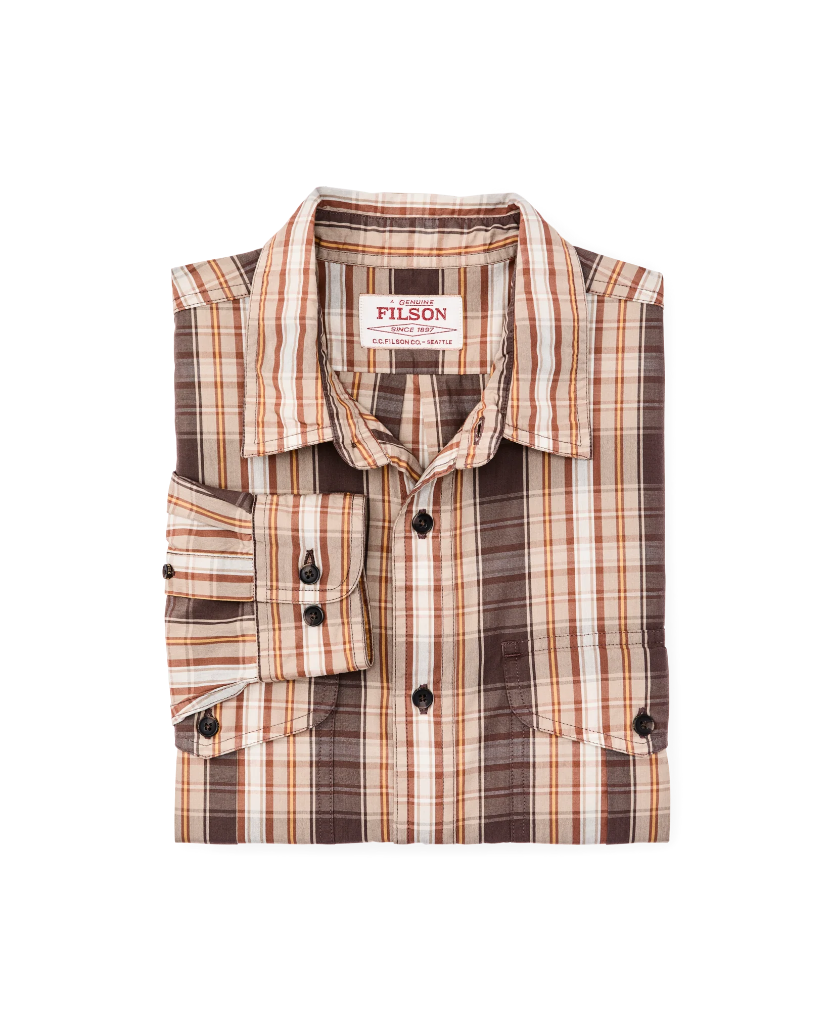 Washed Feather Cloth Shirt - Brown Multicolor Plaid