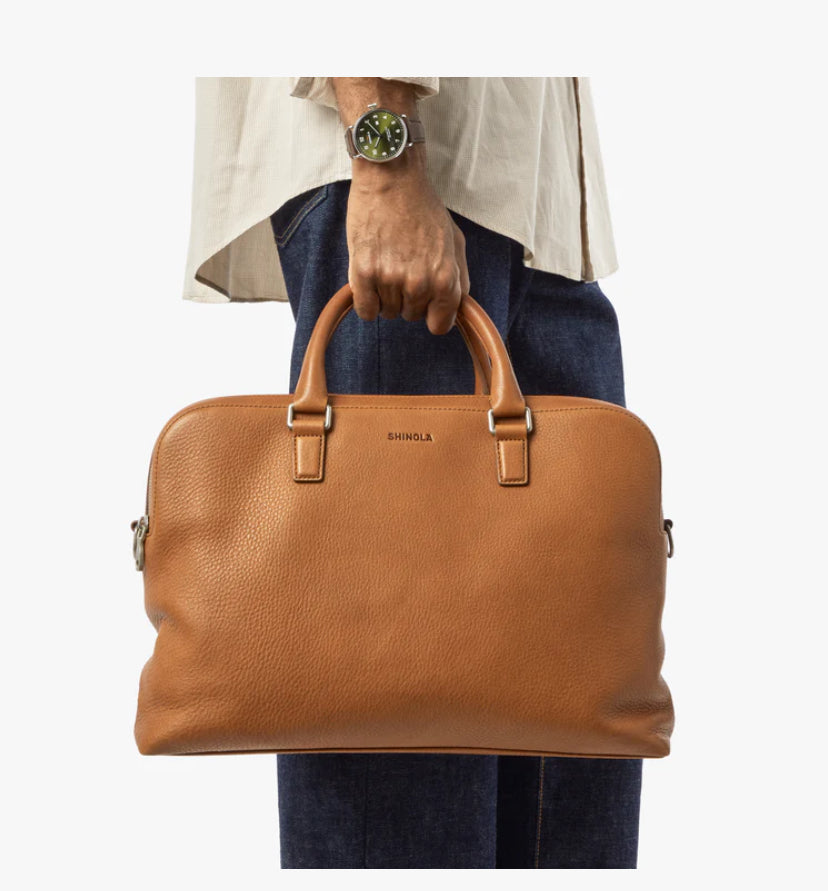 Double Zip Briefcase-Tan