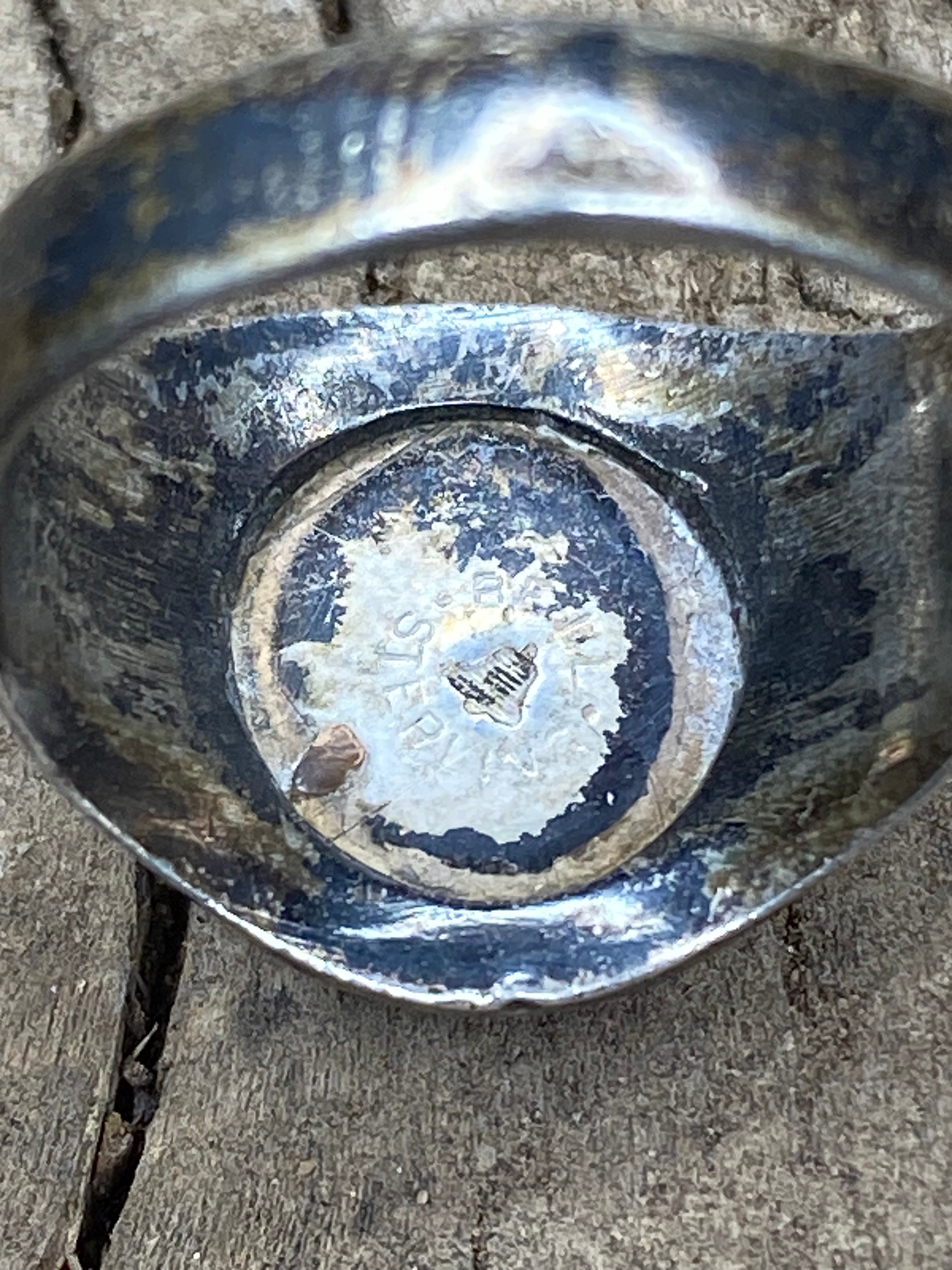 Vintage Turquoise Sterling Silver Men's Ring - Size 11