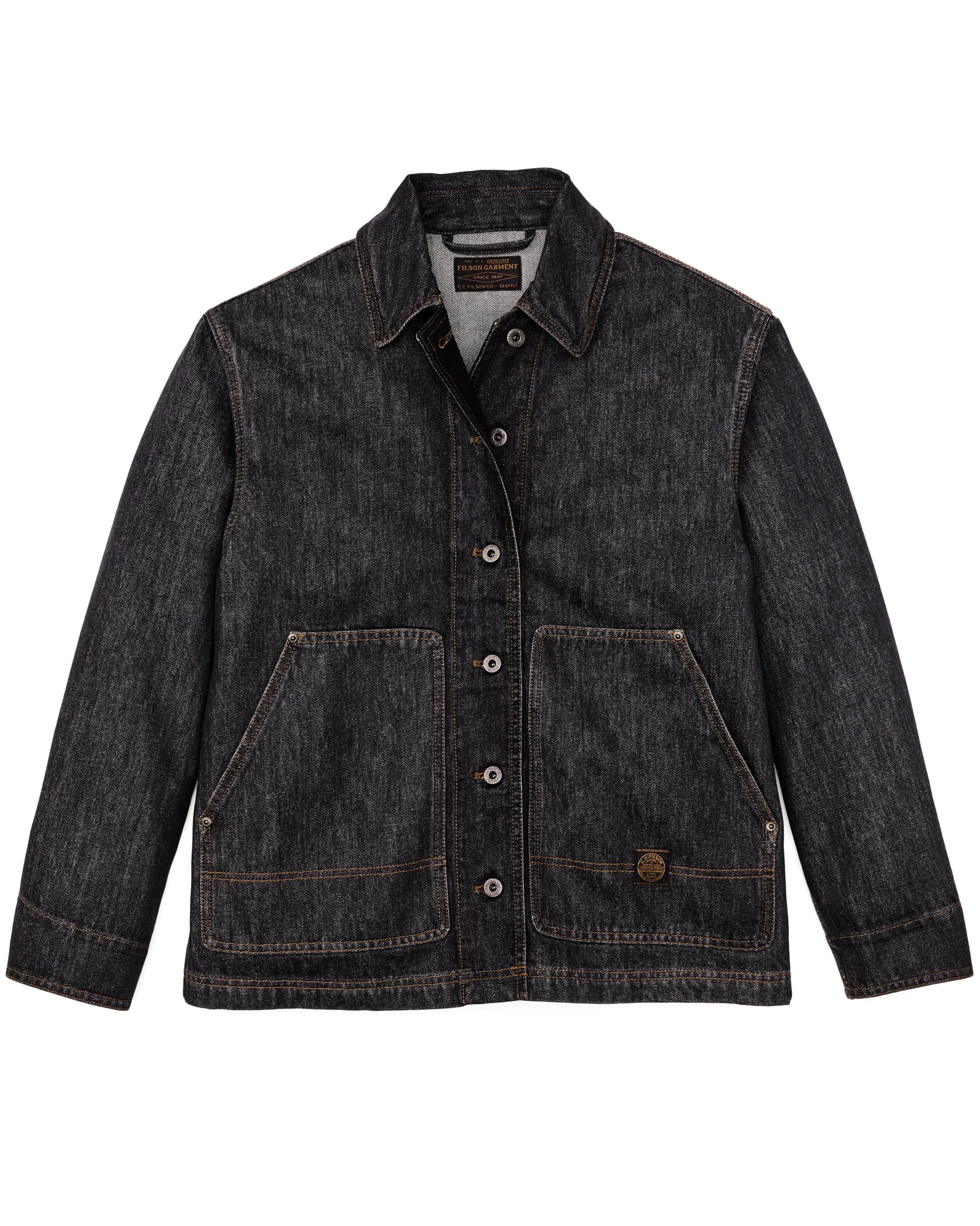 Women's Denim Barn Coat - Rinse Black