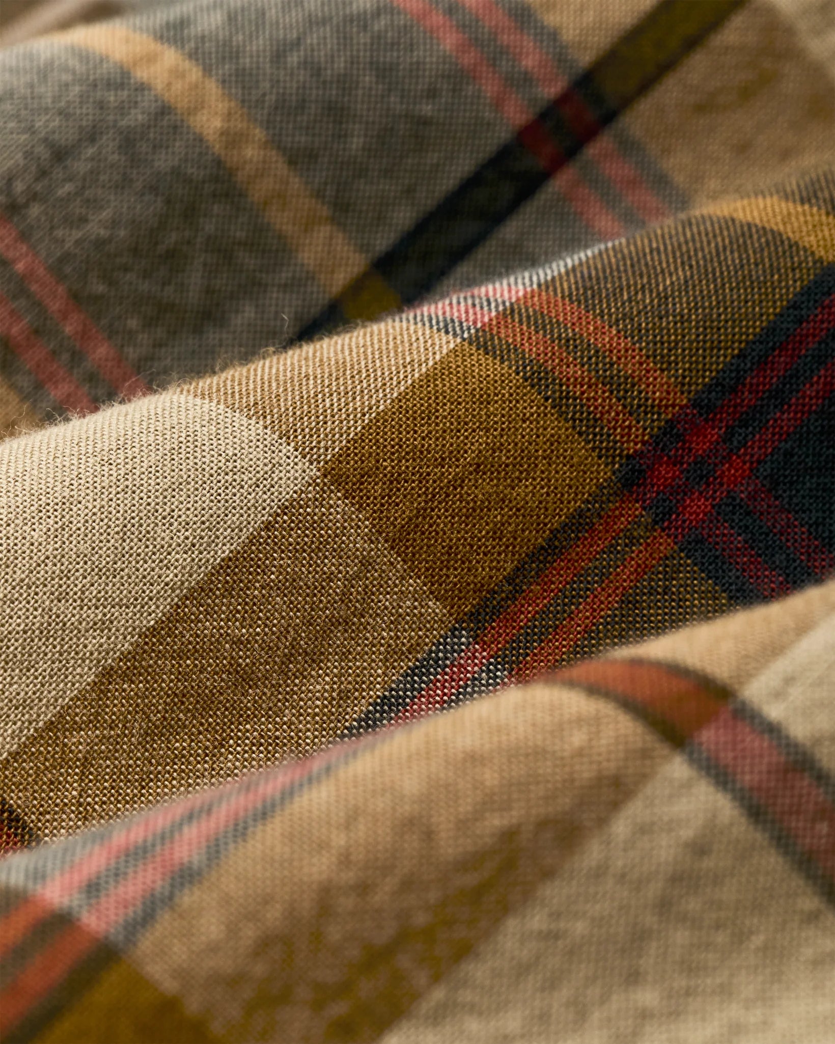 Madras Button-Down Shirt - Tan / Spruce / Multicolor