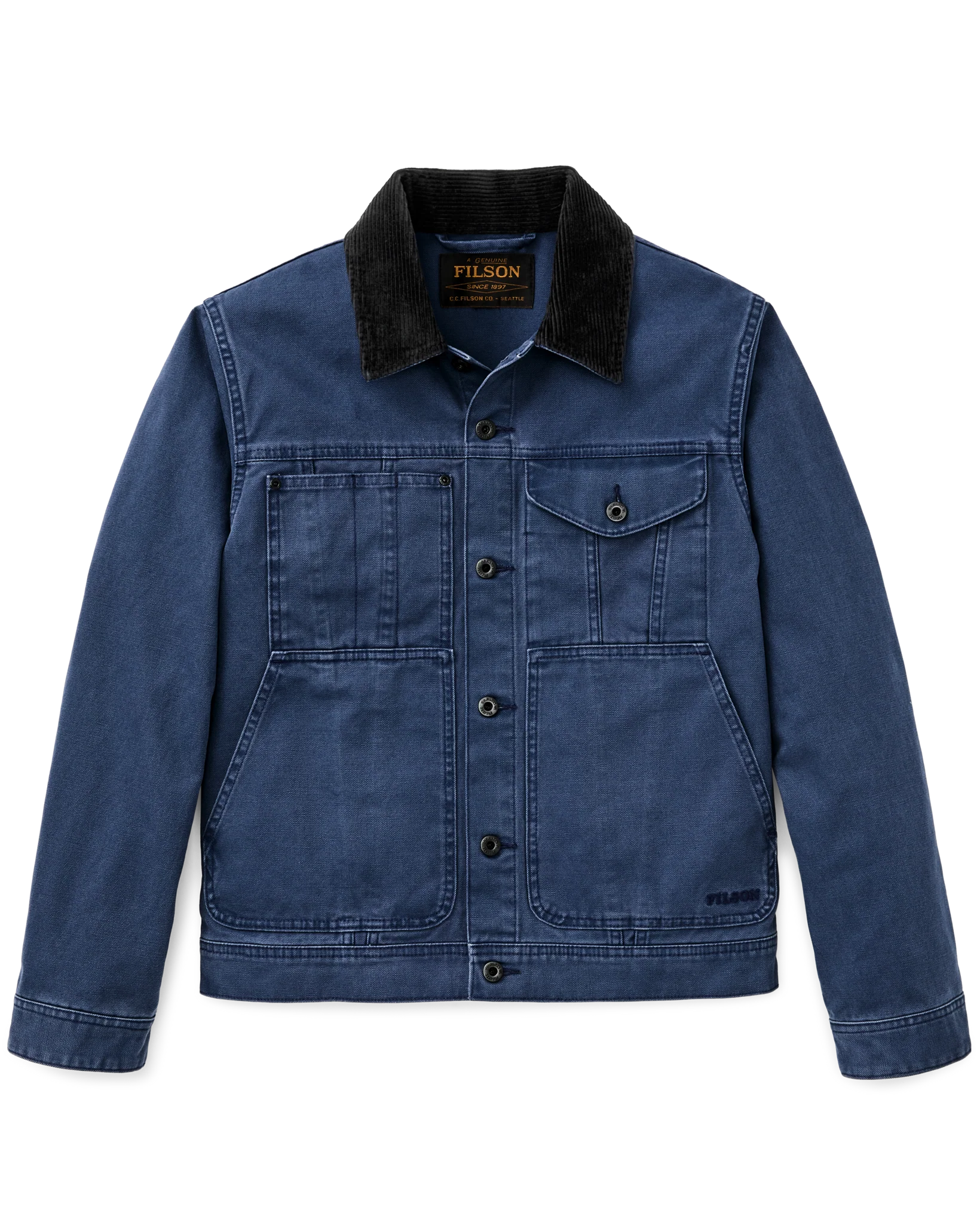 Rustic Canvas Short Cruiser Jacket - Indigo