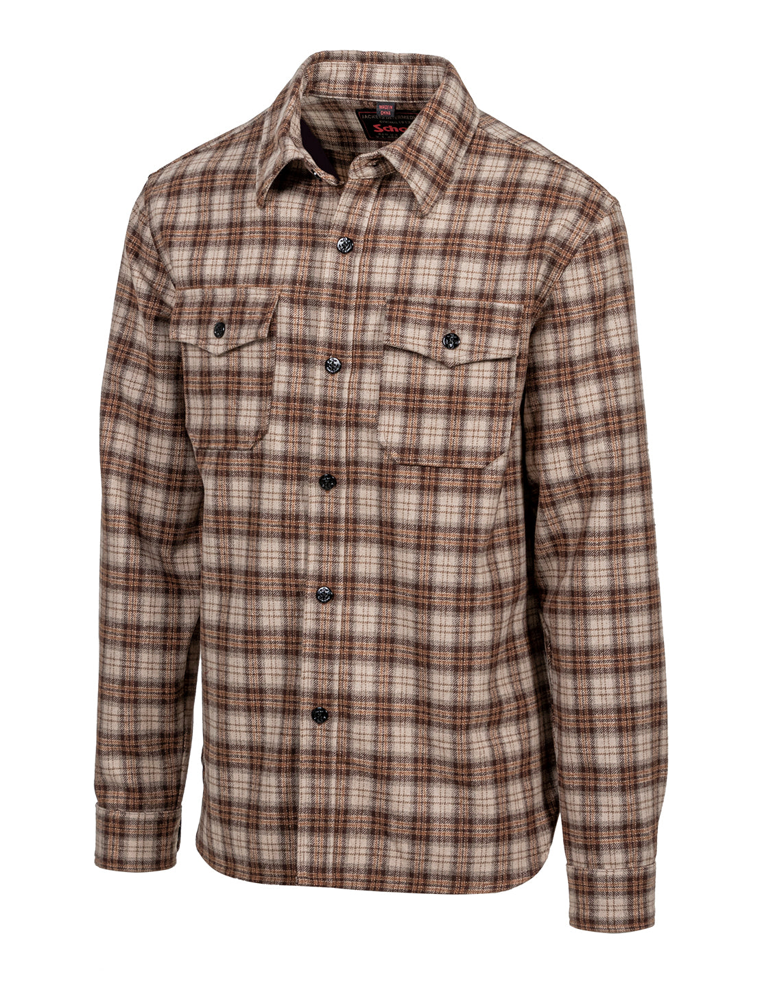 Schott NYC Plaid CPO Shirt - Tan