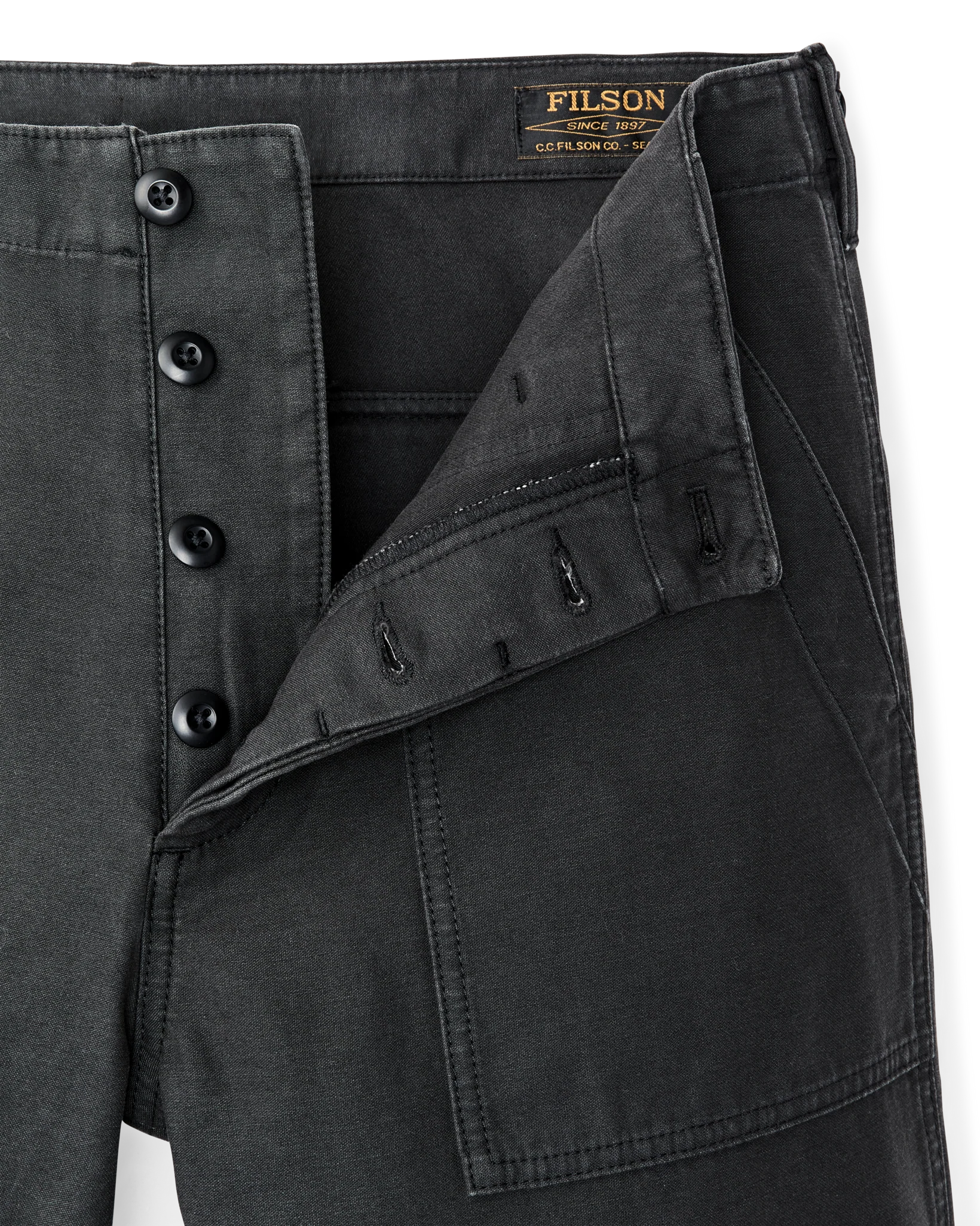 Field Supply Shorts - Washed Faded Black