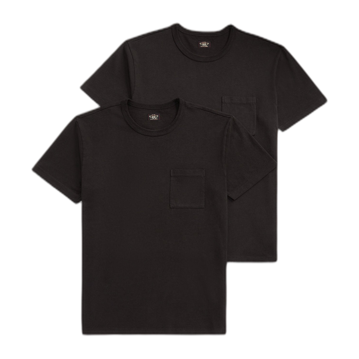 RRL Garment-Dyed Pocket T-Shirt 2-Pack - Black