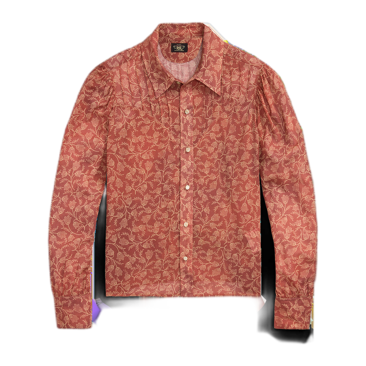 RRL Floral-Print Silk Tie-Back Blouse