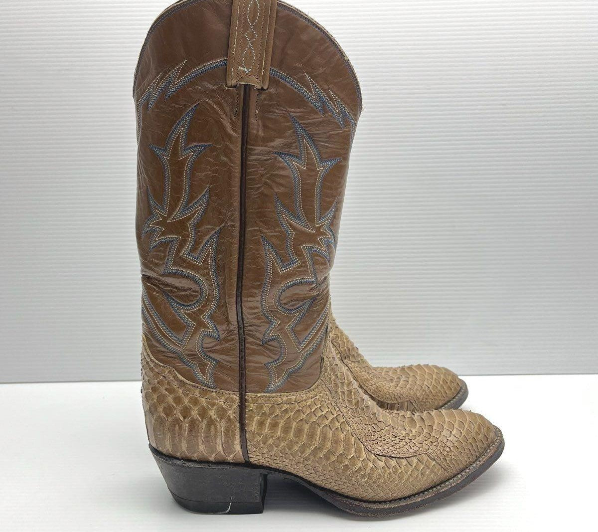 Women's Vintage Tony Lama Snakeskin Western Cowgirl Boots - Size 7.5D