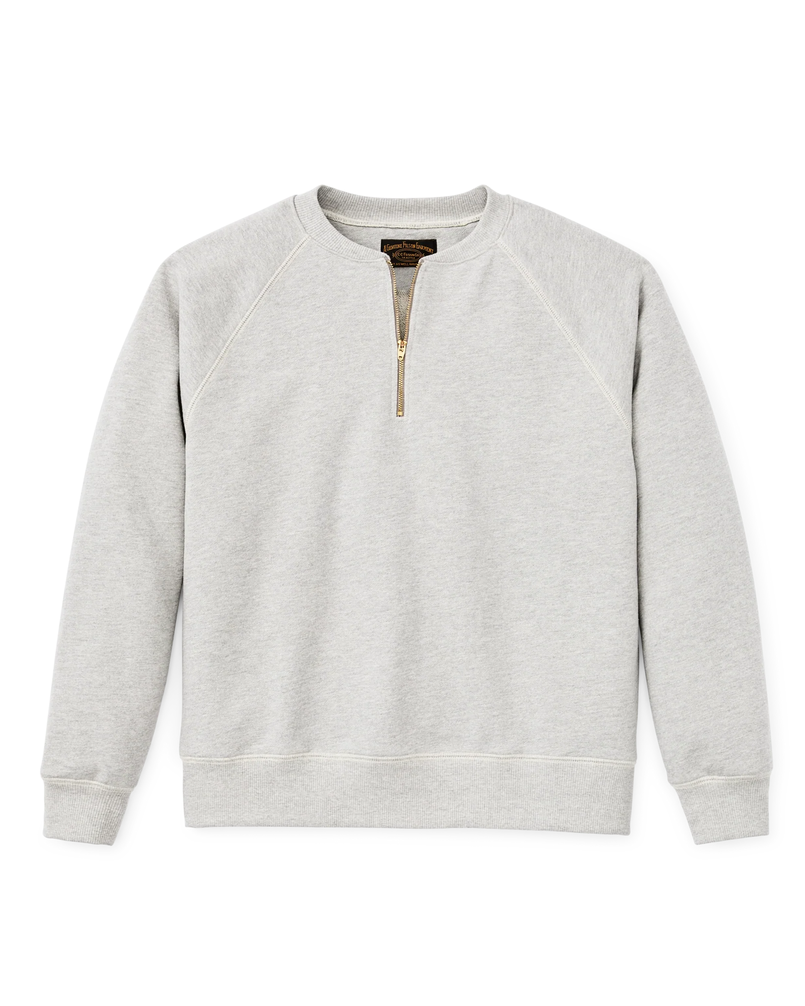 Quarter-zip Terry Sweatshirt - Heather Gray