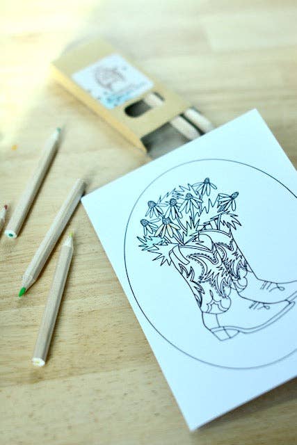 Floral Bucking Bronco Horse Western Color Your Own Card Everyday