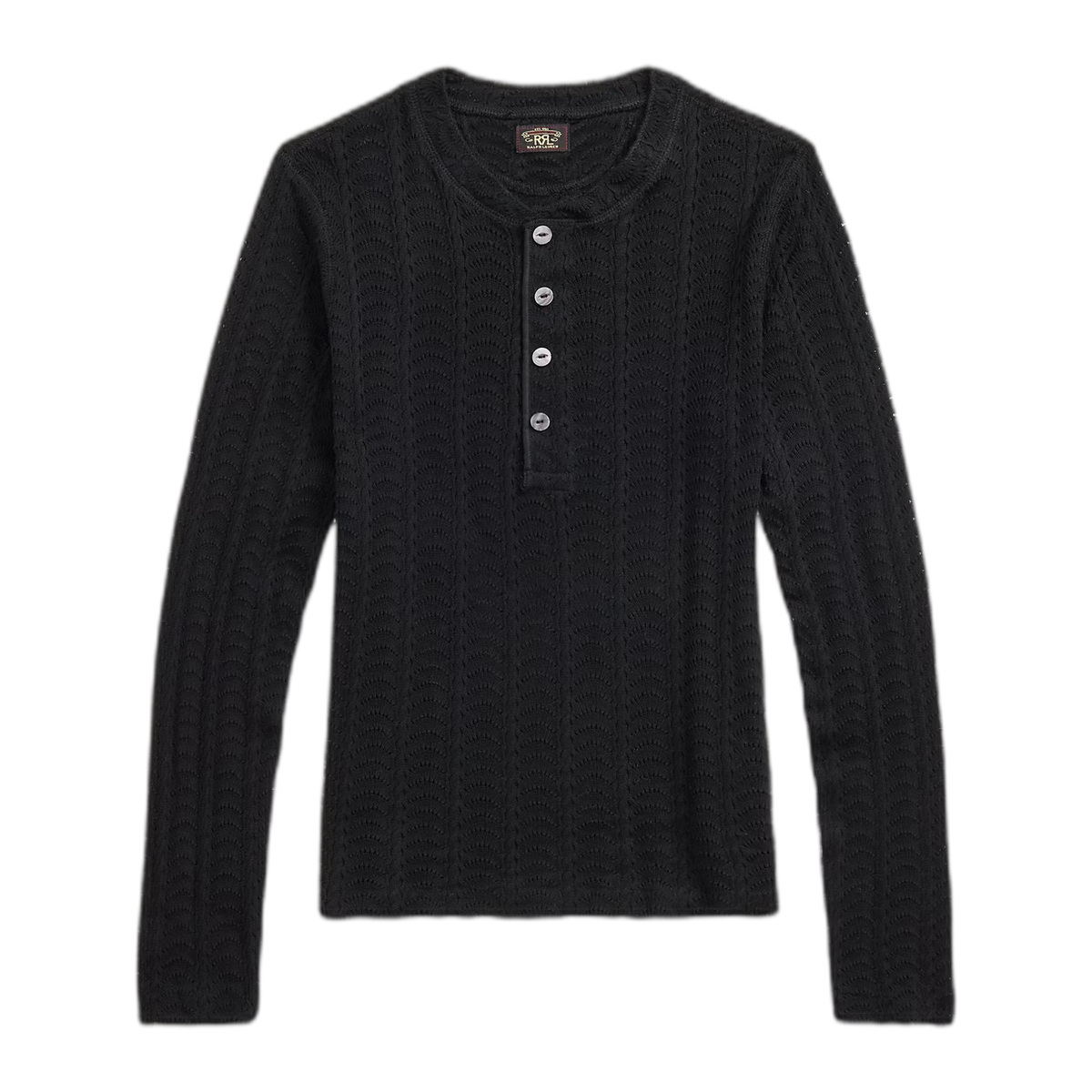 RRL Cotton Pointelle Henley Shirt