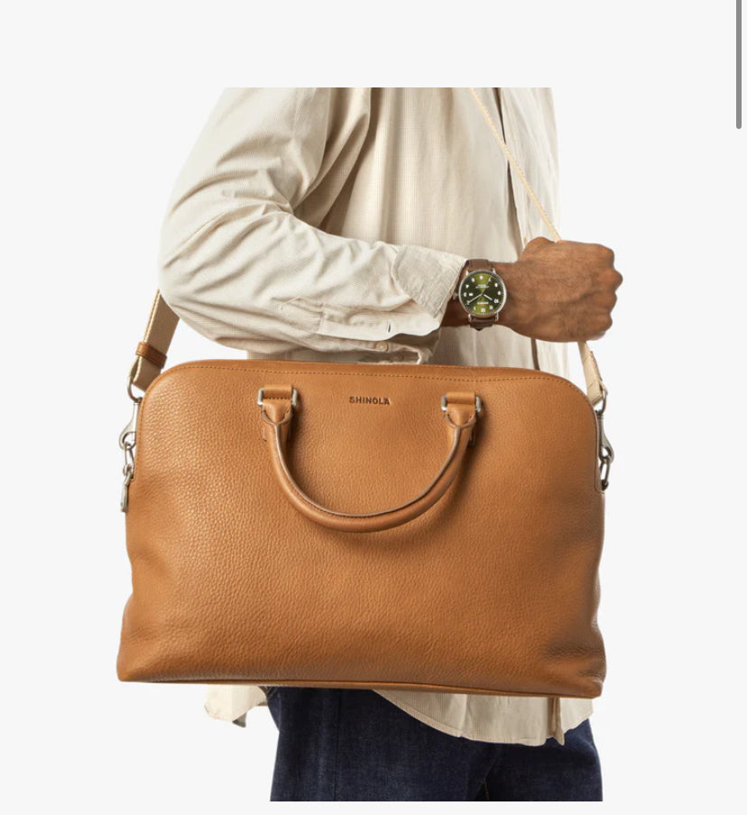 Double Zip Briefcase-Tan
