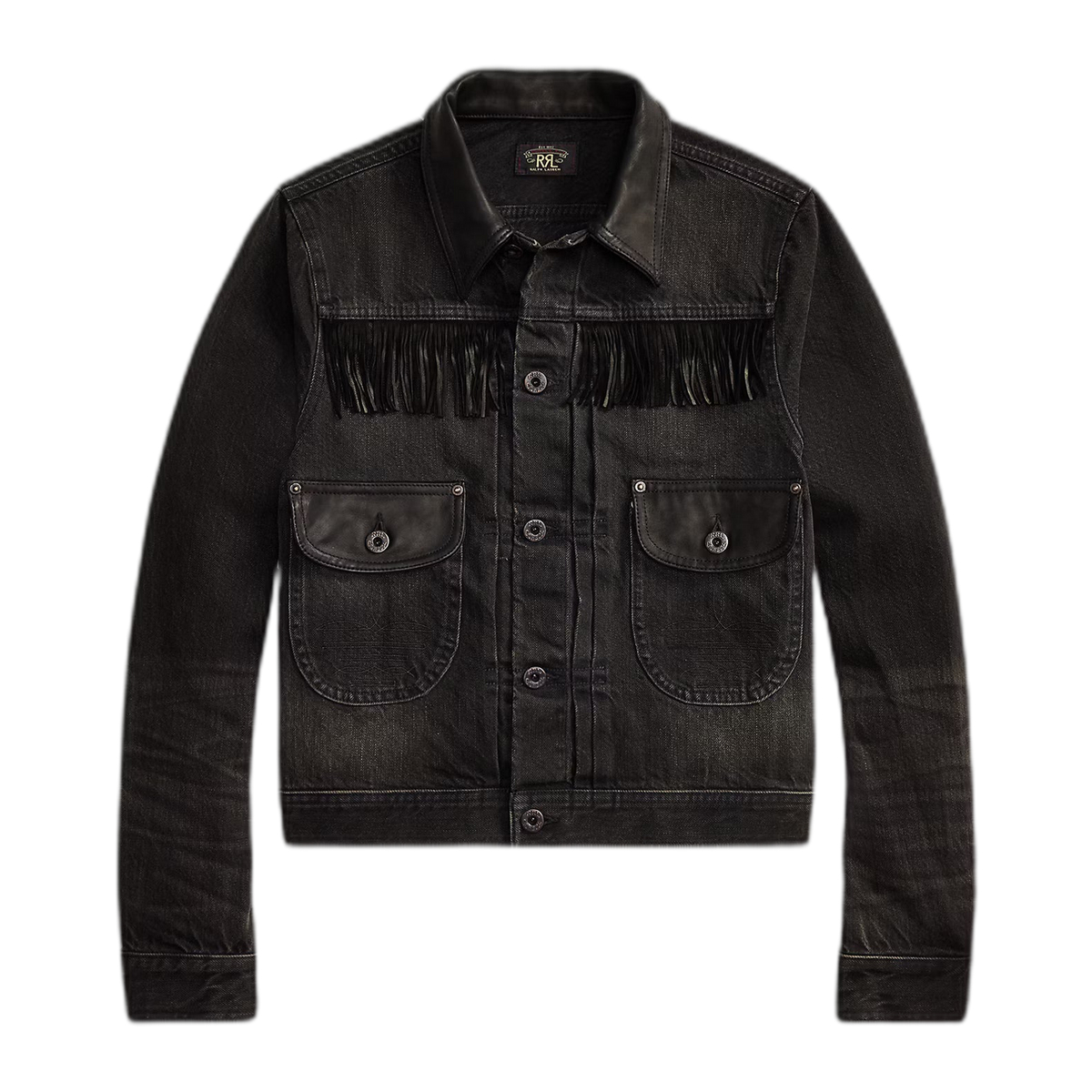 RRL Suede-Trim Denim Jacket