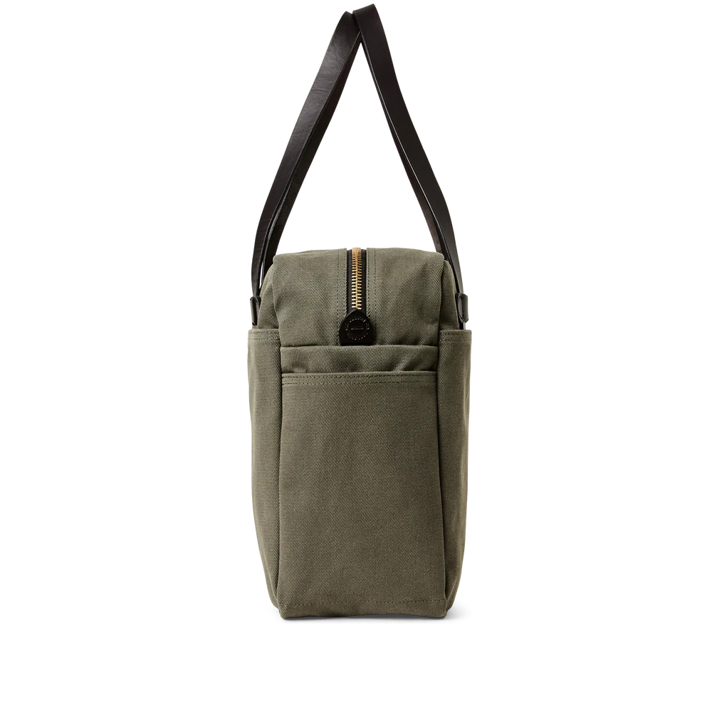 Rugged Twill Zipper Tote Bag - Otter Green