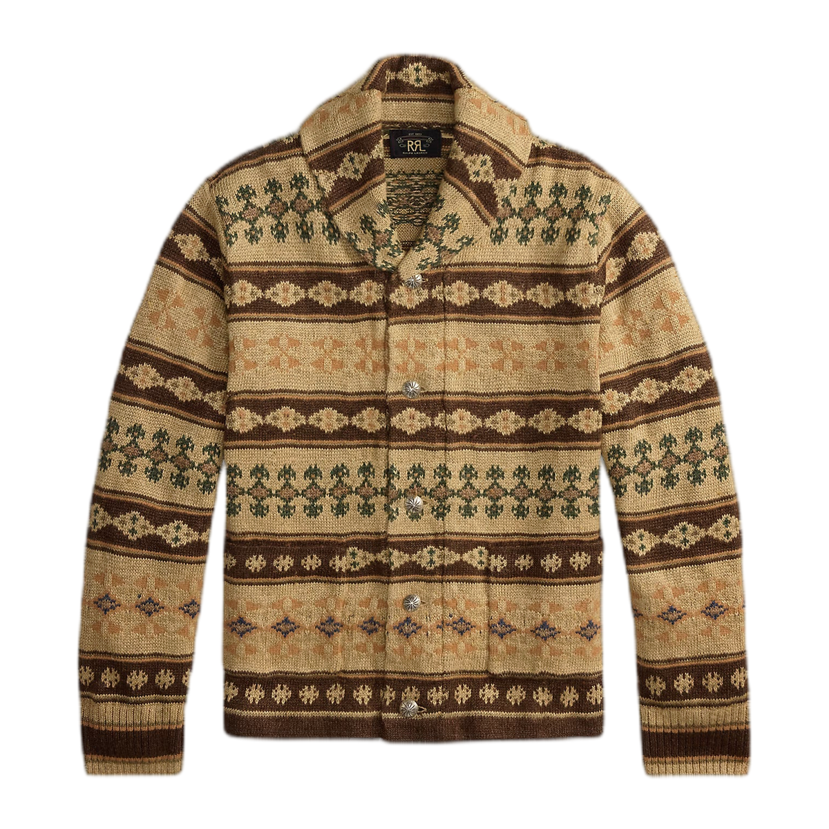 RRL Jacquard-Knit Linen-Blend Cardigan