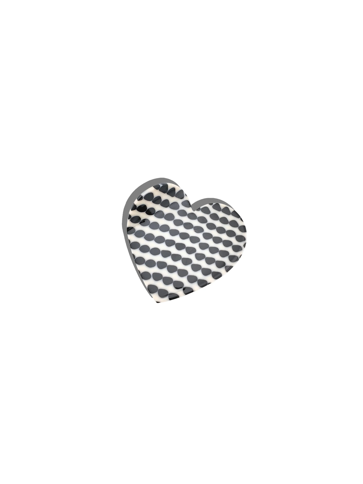Hand-painted Polka Dot Heart Hair Claw Clip | Eco-Friendly