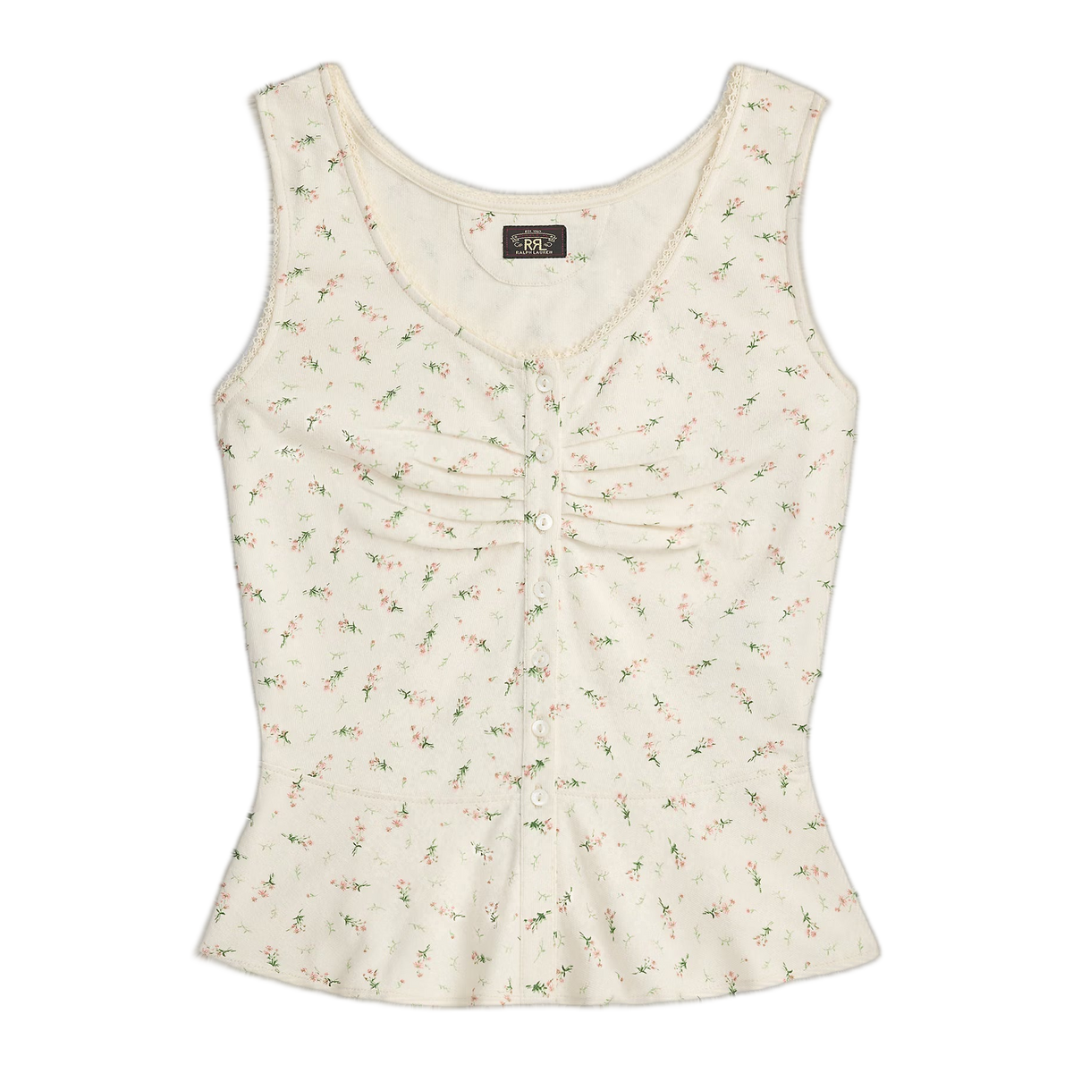 RRL Floral Cotton-Linen Jersey Top