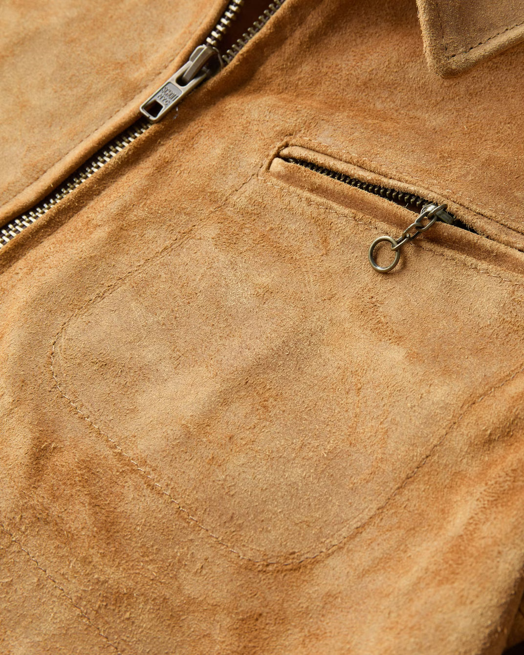 Schott 370 "Duke" Suede Unlined Rough Out Cowhide Jacket