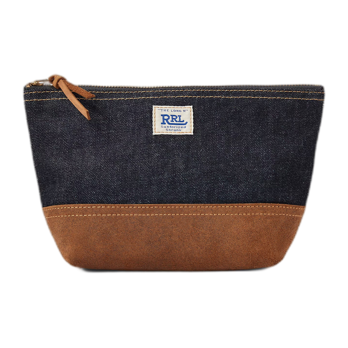 RRL Suede-Trim Indigo Denim Pouch