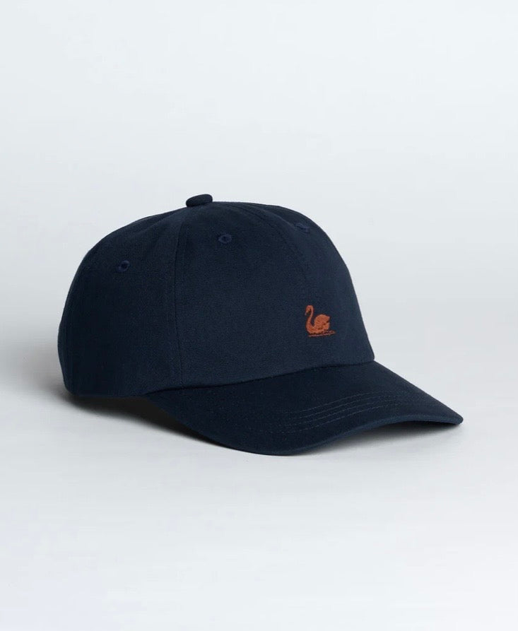 Swan Logo Cotton Twill Cap-Night Blue