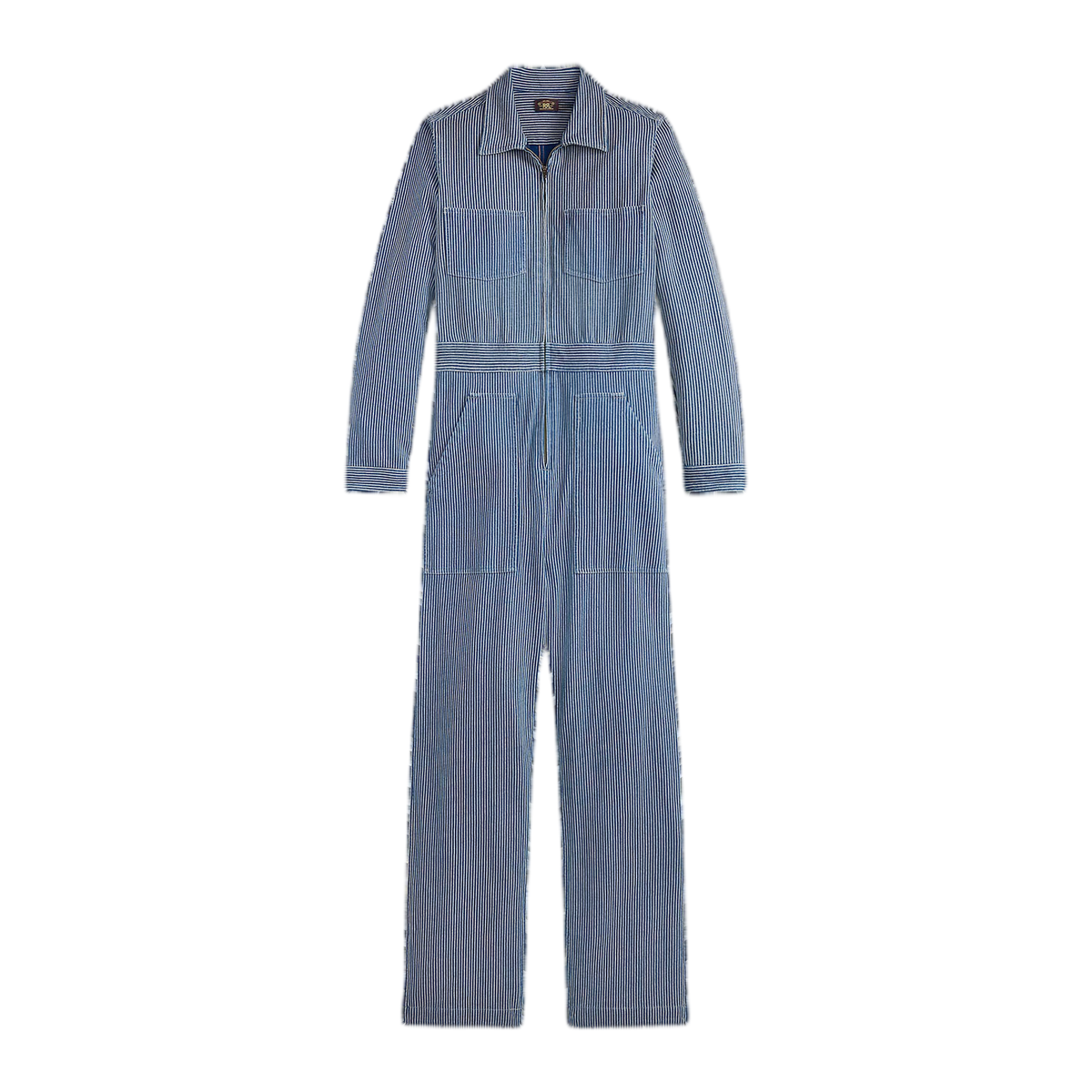 RRL Indigo Striped Cotton-Linen Jumpsuit