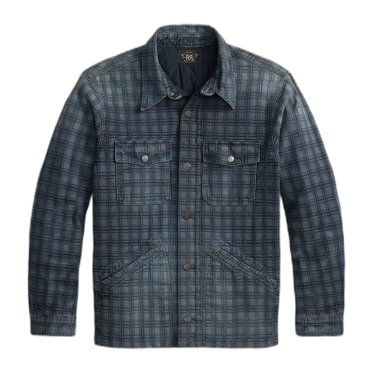 RRL Indigo Plaid Jacquard Denim Jacket