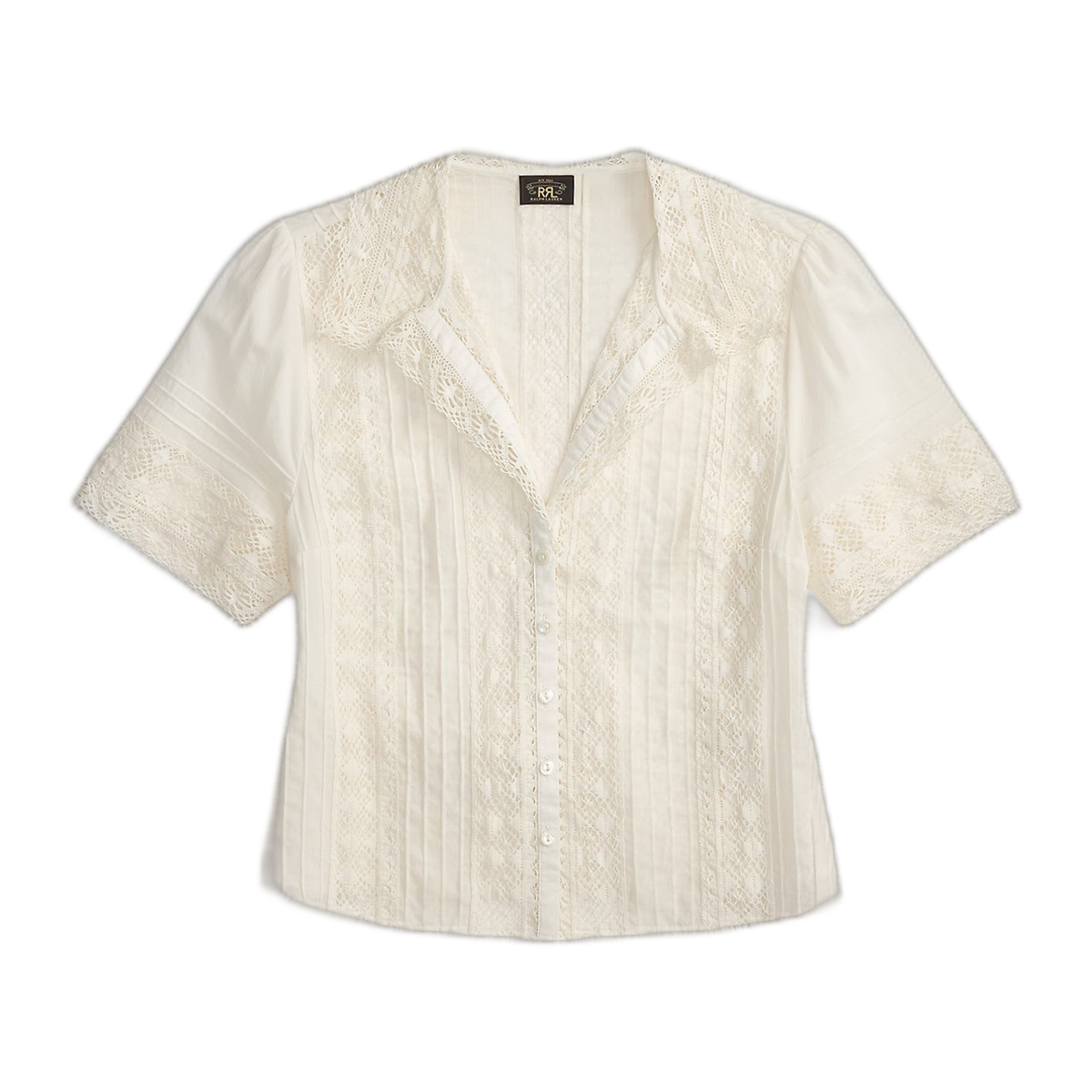 RRL Lace-Trimmed Cotton Voile Blouse