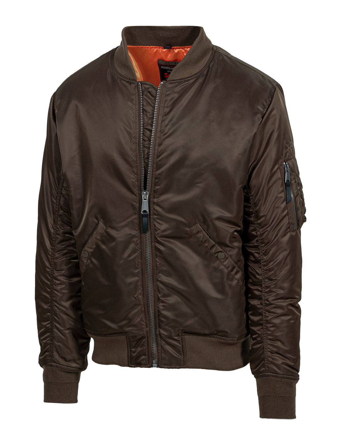 Men's Nylon Flight Jacket - Brown