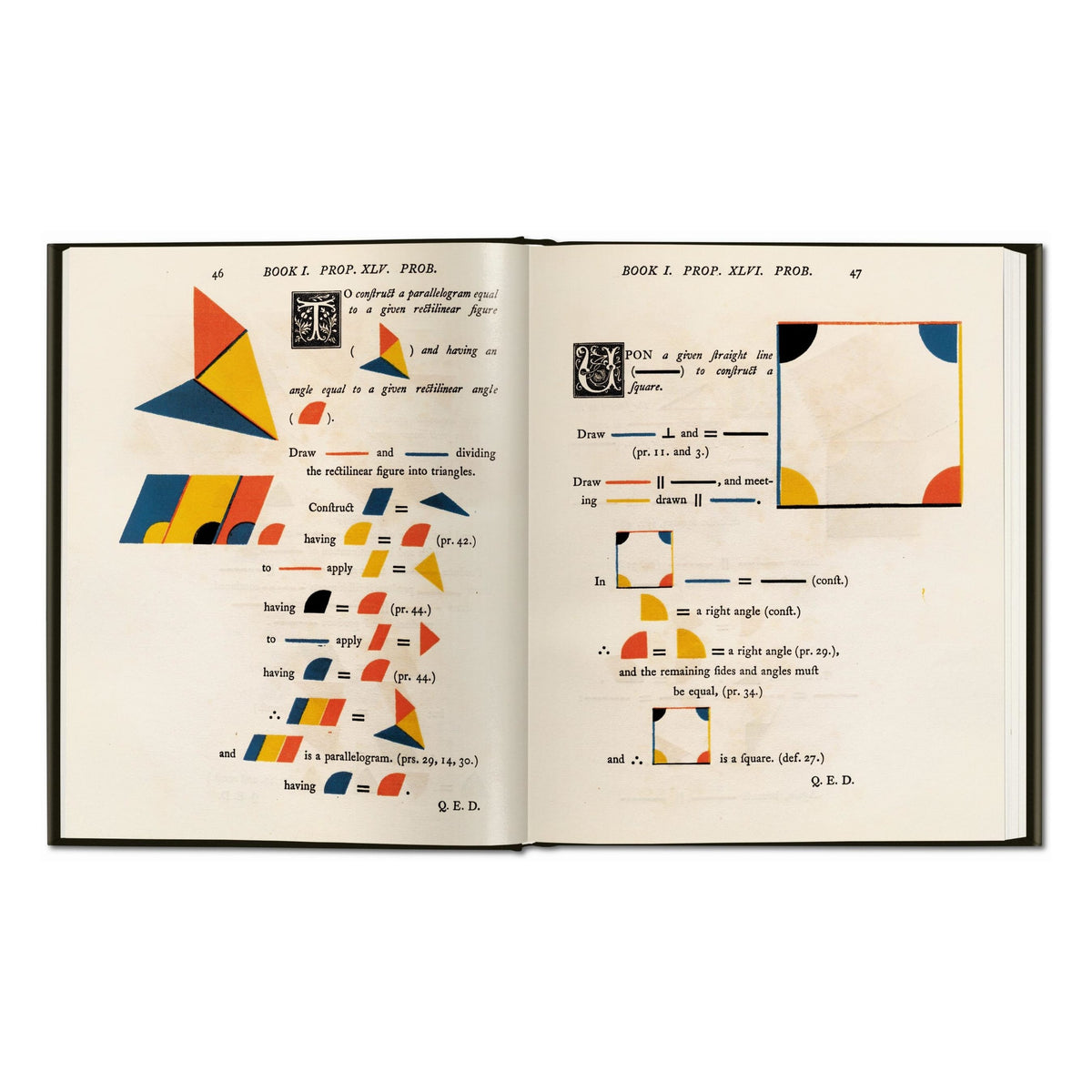 Oliver Byrne. The First Six Books of the Elements of Euclid (German, French, English)