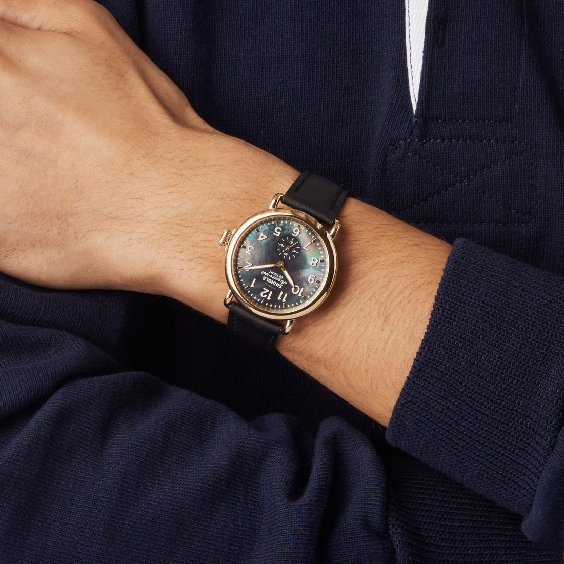 Runwell Watch 41mm-Black Mother of Pearl