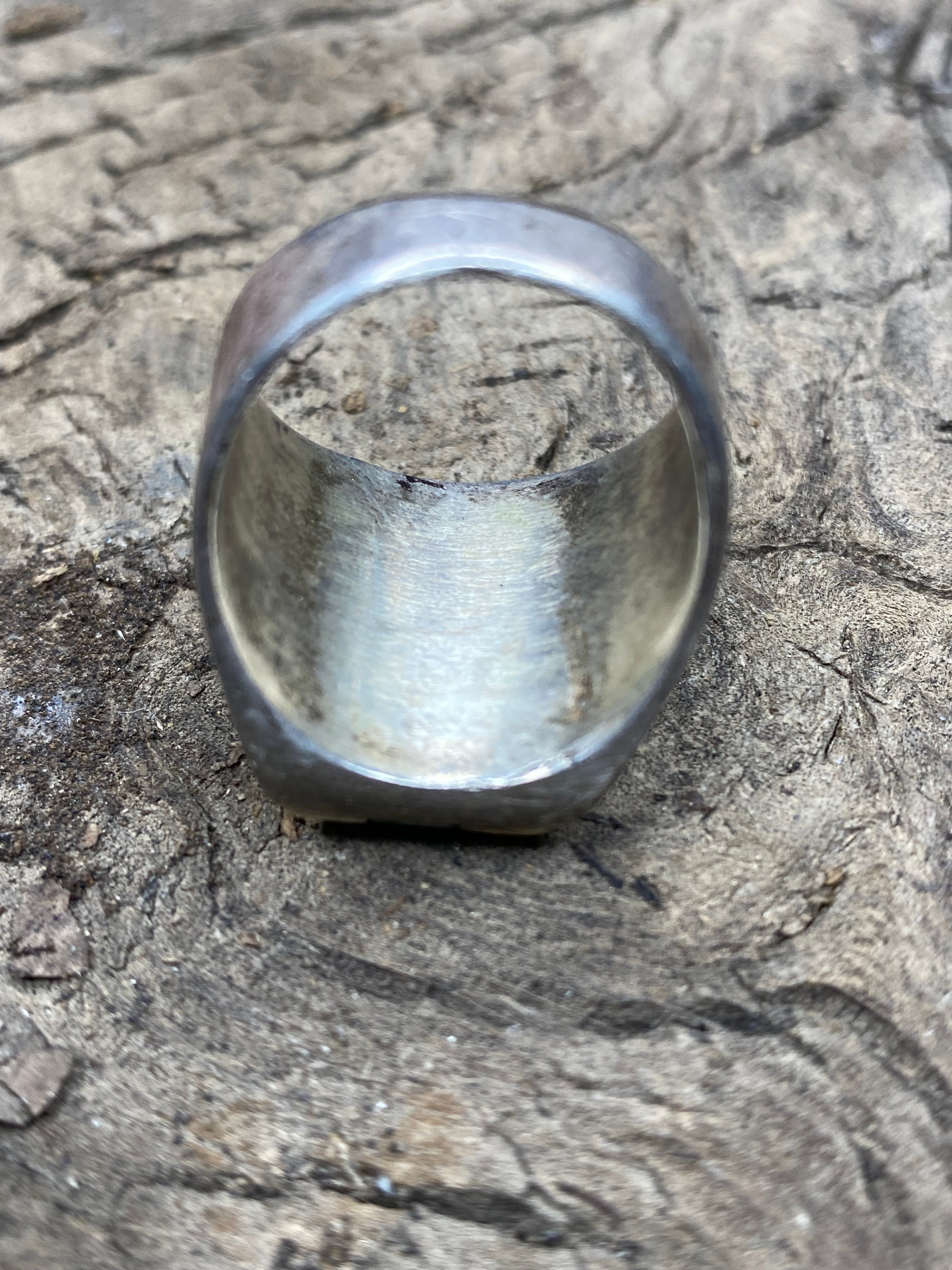 Vintage Turquoise and Silver Mixed Stone Men's Ring - Size 10.5
