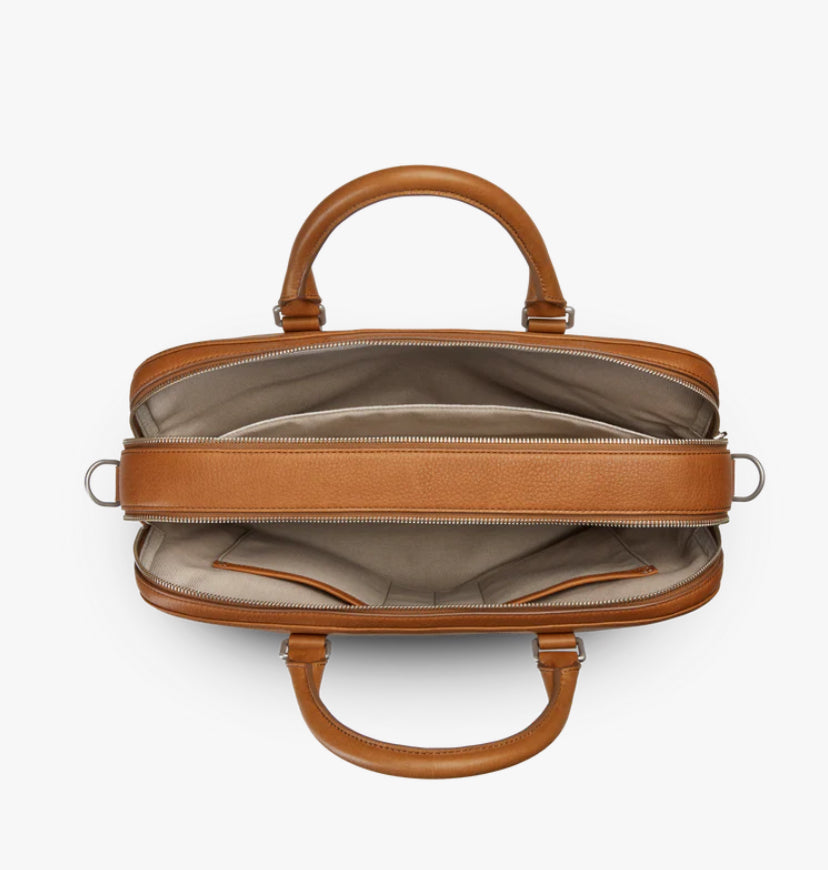 Double Zip Briefcase-Tan