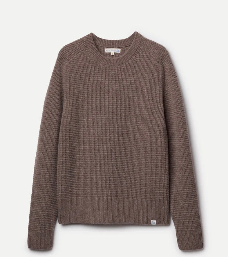 Merino Wool-Cashmere Waffle Structure Sweater - Grain