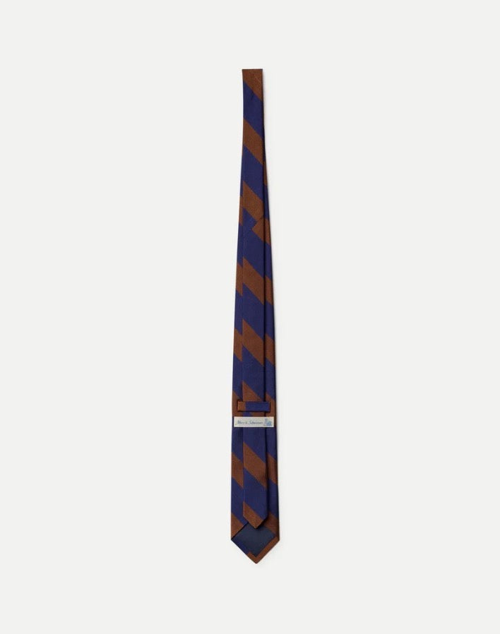 Silk Tie – Swan - Teak